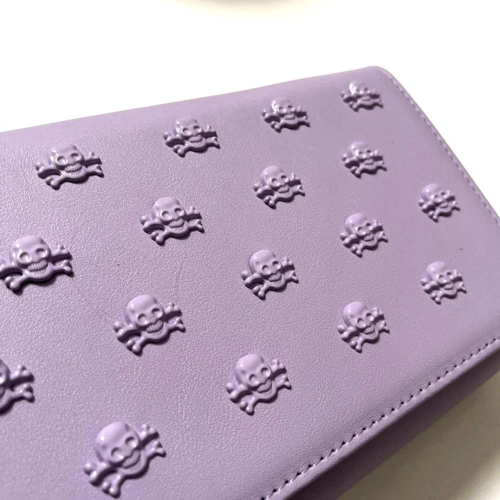 Betsey Johnson Skull Crossbody Bag Lilac Purple Studded Halloween NWT Clutch